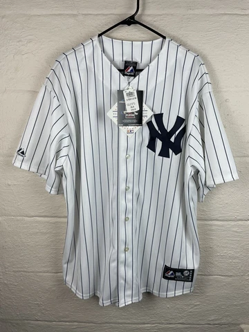 New York Yankees Majestic Mark Teixeira #25 XL Jersey White Pinstripe New Tags Cover