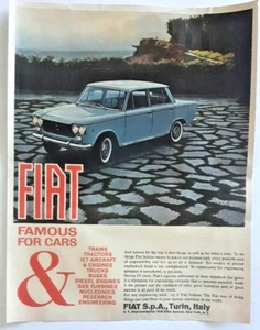 Mid 1960' Original Advertisement Page for FIAT Famous for Cars Turin Italy - Picture 1 of 2