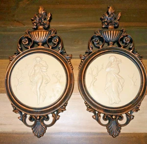 Syroco Greek Goddesses Cameos Molded Plastic Wall Plaques Decor 14.5" - Picture 1 of 7