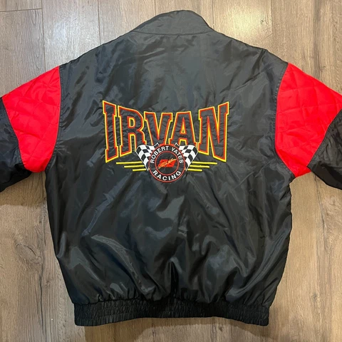 Vintage Nutmeg Ernie Irvan Jacket Men's XL Black Nascar Racing Texaco Havoline Cover