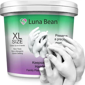 Luna Bean XL Family Hand Casting Kit – Extra-Large Hand Molding Kit for Families - Picture 1 of 12