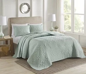 510 Design Oakley 3 Pc Bedspread Set Full/Queen In Seafoam Green - Picture 1 of 3
