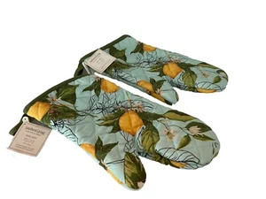 Southern Living Oven Mitts Quilted Lemon Pattern 13” X 7”Multicolored - Picture 1 of 10