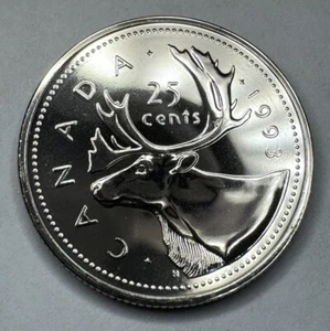 1993 Canadian Proof-Like Quarter 25cent Coin from RCM Set. BEAUTIFUL!!! - Picture 1 of 7