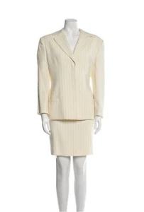 Gianni Versace Women’s Floral Cream Pinstripe Suit 98 S/S - Picture 1 of 11