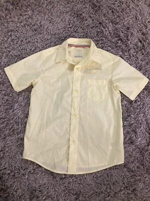 Boys French Toast Light Yellow Short Sleeve ButtonUp Collared Dress Shirt Size 6 - Image 1 of 4