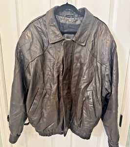 Chaqueta Bomber De Colección Andrew Marc Additions Cuero Talla XL Marrón ¡Súper Suave! - Imagen 1 de 9