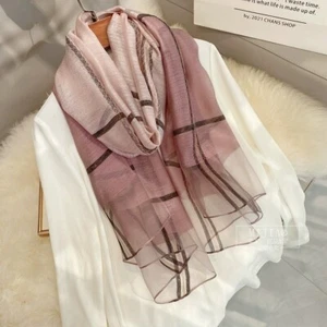 Women's Scarf Silk And Cotton 190cm X 75cm - Bild 1 von 2