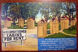 Postcard Battery A 12th Battalion Fort Eustis VA Air Conditioned Outhouse 2415 - Picture 1 of 3