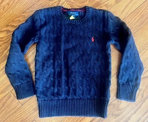 Polo Ralph Lauren Boys Cable Pullover Sweater Little Kids Sz 6 Blue Pre-owned-EI - Picture 1 of 4