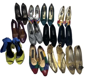 Vintage Lot (12) Women’s Designer Heels Sizes 6-10 Weitzman Lauren - Picture 1 of 21