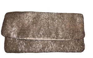 Paillettes pochette stile busta con perline oro "Ann Taylor Loft" - Foto 1 di 4