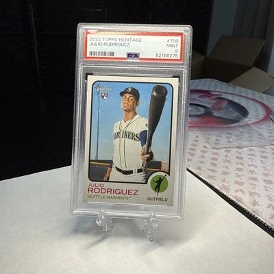 2022 Topps Heritage Julio Rodriguez RC #700 PSA 9 MINT! 💥💥💥 - Image 1 of 2