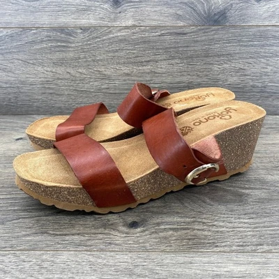 Yokono Women's Brown Leather Wedge Sandals Size 9 Made in Spain - Image 1 of 4