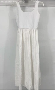 Theory Womens White Square Neck Sleeveless Midi A-Line Dress Size P - Picture 1 of 6