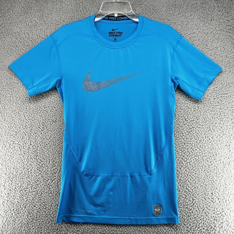 Nike Pro Combat Compression Shirt Mens XL Blue Dri-Fit Athletic Tee Training Gym - Image 1 of 4