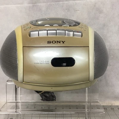 索尼 CFD-E95 CD/收音机/磁带扬声器珍珠白色未测试零件 — 第 1/4 张图片