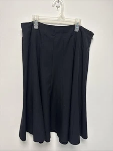 East 5th Black Pleated Flare Midi Zipper Skirt Women’s Sz 12 Career Office Chic - Picture 1 of 7
