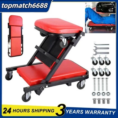 36" Large Professional Mechanics Car Van Creeper Crawler Board Padded Stool Seat - Image 1 of 4