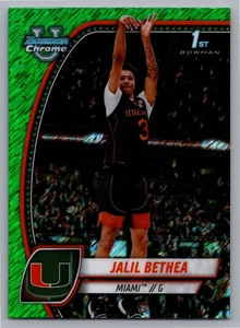2024-25 Bowman University Chrome - Jalil Bethea #28 Green Shimmer Refractor (RC) - Picture 1 of 2