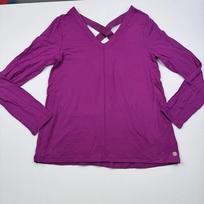 Camisa Lilly Pulitzer Mujer Mediana Púrpura Manga Larga Cruzada Cuello en V Modal Foto 1 de 4