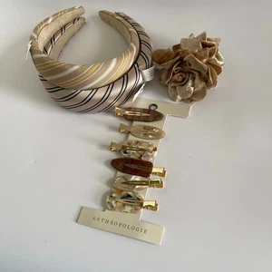Anthropologie Hair Accessory Set Headbands Barrettes & Rose Clip NWT - Picture 1 of 8