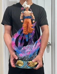 Large Dragon Ball Figure Model Son Goku Super Statue 3 Heads Collection Light up - Picture 1 of 10