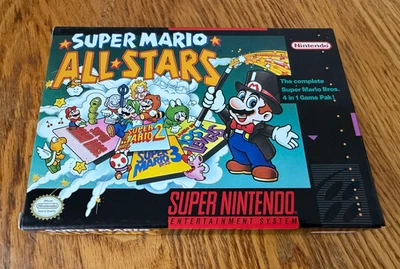 Super Mario All-Stars в комплекте в коробке печать 2 3 Nintendo SNES заводской как новый - Изображение 1 из 4
