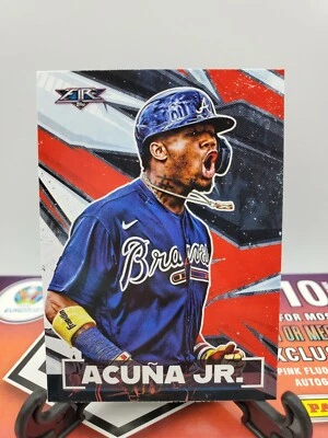 2021 Topps Fire Baseball #100 Ronald Acuna Jr. Card - Image 1 of 2