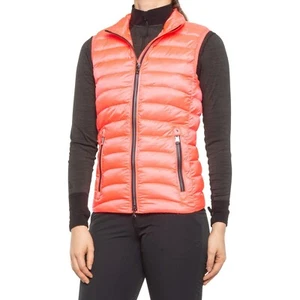 BOGNER Neon Red FRIA Insulated Quilted Layering VEST Jacket Womens Size 12 NEW - Picture 1 of 9