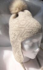 100% WASHED LAMB WOOL, DOUBLE LINED Pom Pom beanie trapper aviator hat