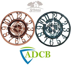 Vintage Open Face Design 12" Outdoor und Indoor Uhr, grün/bronze - Bild 1 von 7