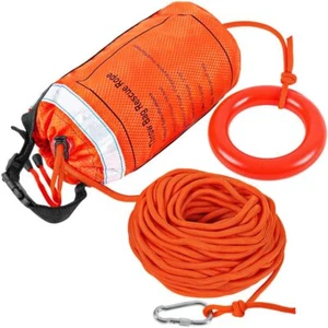THROW BAG for Water Rescue Swimming Boating Rafting Dark Orange 70ft ANKUN - Picture 1 of 8