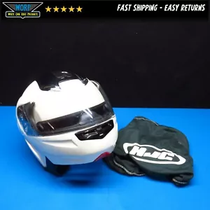 HJC SY MAX MOTORCYCLE HELMET WITH FLIP UP FACE WHITE SMALL - Picture 1 of 9