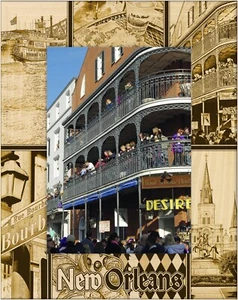 Retrato con marco de madera grabado láser de Nueva Orleans Louisiana (5 x 7) - Imagen 1 de 2