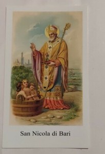San Nicola di Bari con preghiera, santino, holy card