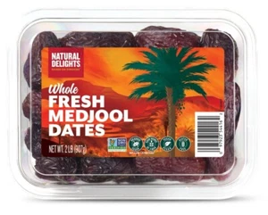 Natural Delight Fresh Medjool Dates (Whole) 1 Pack NT. WT. 2 LB (907g) - Picture 1 of 5