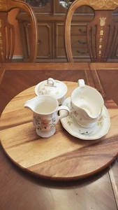 Mikasa Heritage Olde Tapestry Creamer, Gravy Boat & Underplate, Sugar Bowl & Lid - Picture 1 of 10