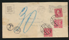 Nachporto-Brief 1909 aus New York nach Wien mit 10 + 20 Heller