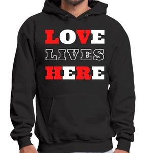 Herren Grafik Hoodie Love Lives Here Christian Inspiration - Bild 1 von 72