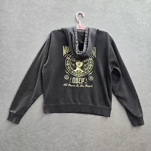 OBEY Women Sweatshirt Large Gray All Power To The People Make Art Not War Hoodie - Picture 1 of 9