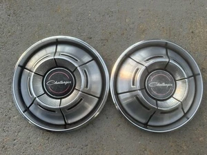 Two 1970-1971 Dodge Challenger 14” Hubcaps Wheel Covers Nice Drivers 70 71 - Picture 1 of 17