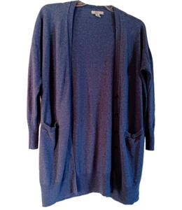 BASS Sweater Lightweight Navy Long Sleeve Cardigan Womens Size Large - Picture 1 of 9