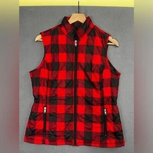 Relativity Buffalo Plaid puffer vest Women’s M fall cute warm pockets 0504 - Picture 1 of 6