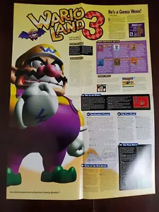 Wario Land 3 Electronic Gaming Monthly EGM Magazine Strategy Guide Poster - Picture 1 of 7