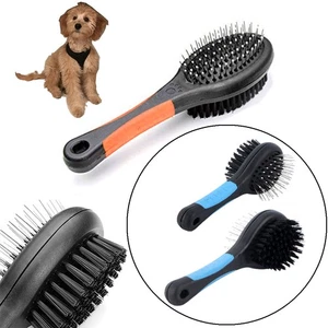 1 Dog Cat Grooming Tool Double Sided Bath Brush Shedding Bathing Pet Supplies - Picture 1 of 1