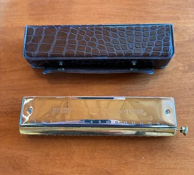 HERING DELUXE CHROMATIC 64 Harmonica 16-Hole Used – Good Condition - Image 1 of 4