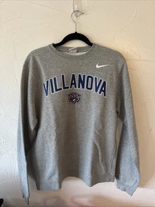 Sudadera Villanova Wildcats Unisex Gris Medio Nike Cuello Redondo Pullover Polar - Imagen 1 de 5