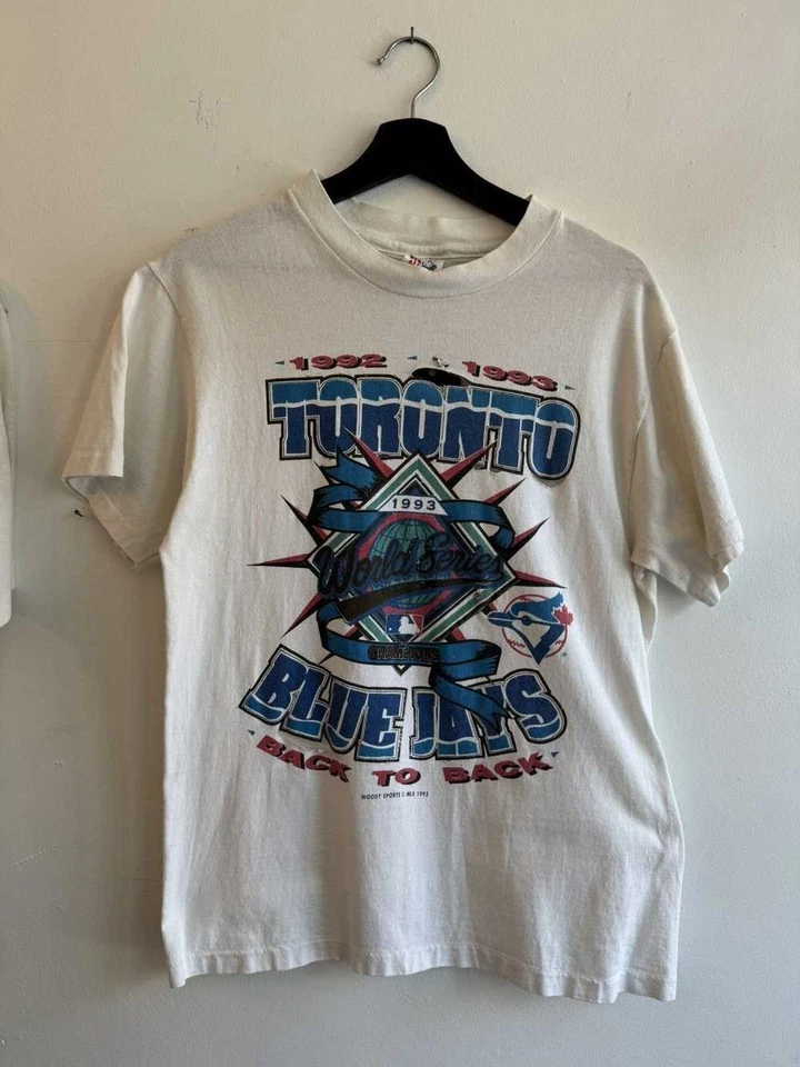 Toronto Blue Jays Serie Mundial 1993 Campeón Manga Corta Camisa Blanca VK01909 Foto 1 de 1