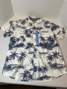 Hurley Men's Button Down Shirt Large Blue Hawaiian Pocket Short Sleeve Size L - Picture 1 of 13